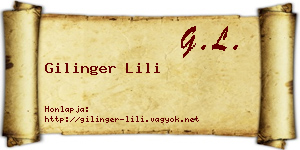 Gilinger Lili névjegykártya